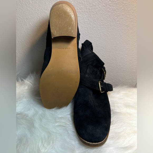COLE HAAN JENSYNN Women's Black Suede Pull-on Boots Size 6 1/2B - Picture 6 of 8